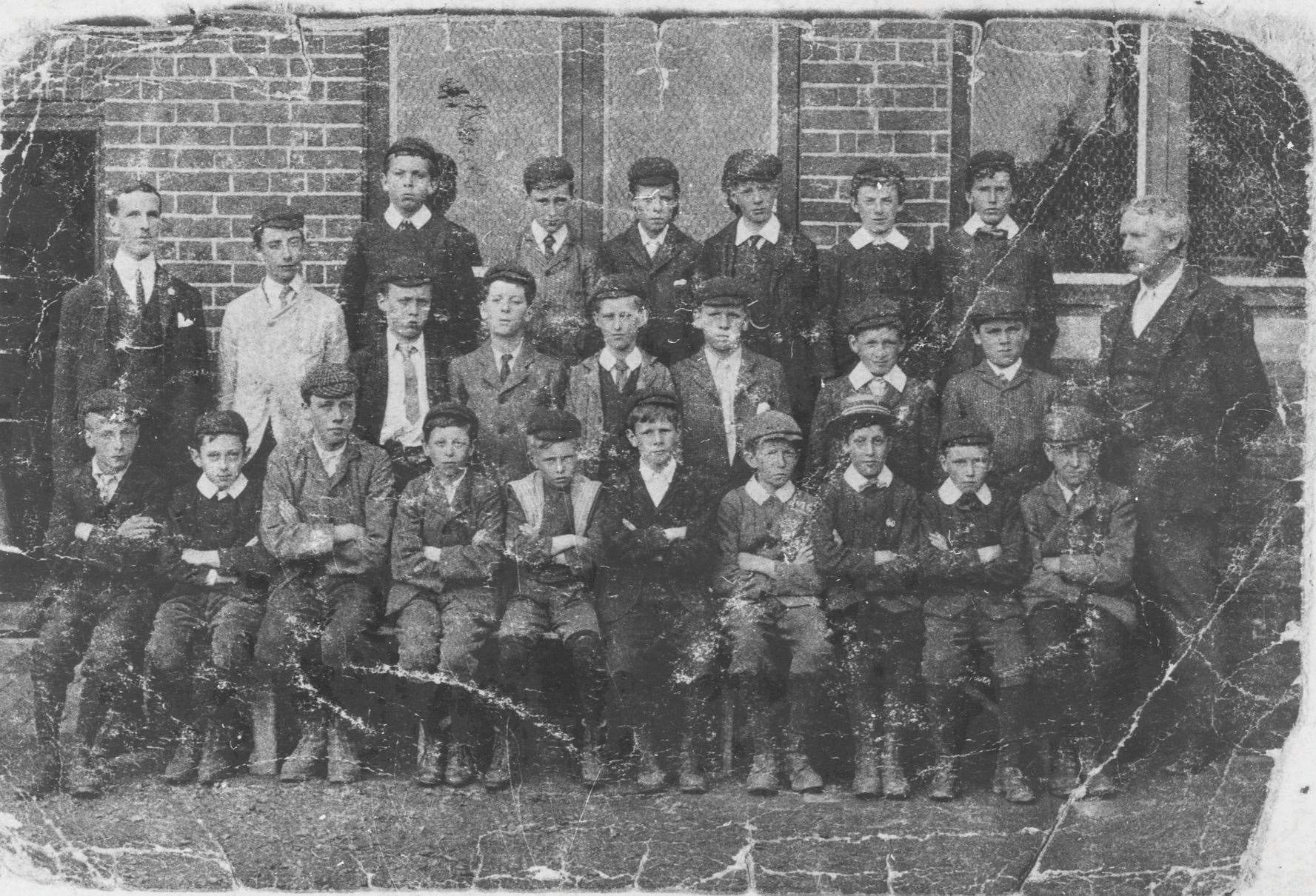 A Dunks school photo from the early 1900s. William and Reginald Rootes are among the pupils