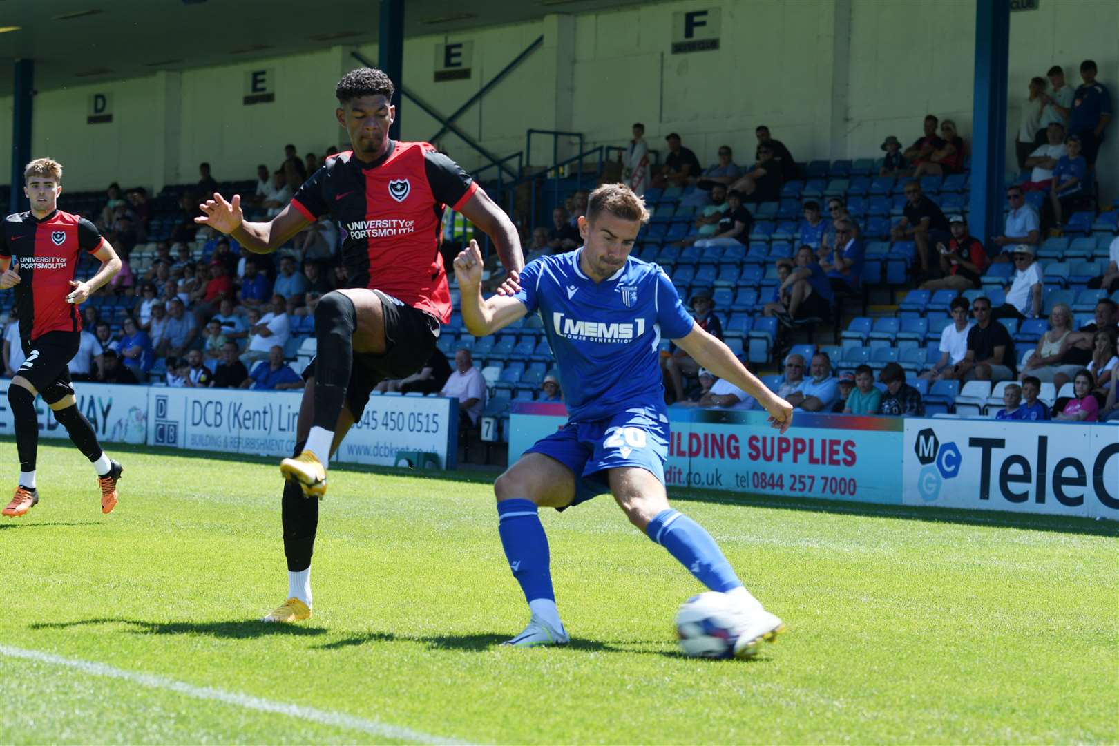 Olly Lee gets in a cross for Gillingham on Saturday Picture: Barry Goodwin (58022856)