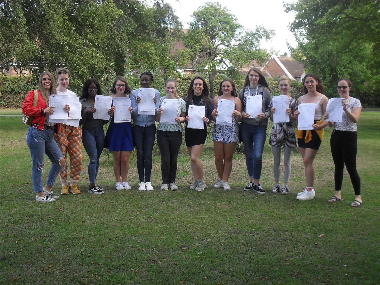Highsted Grammar School girls with their results (3763650)