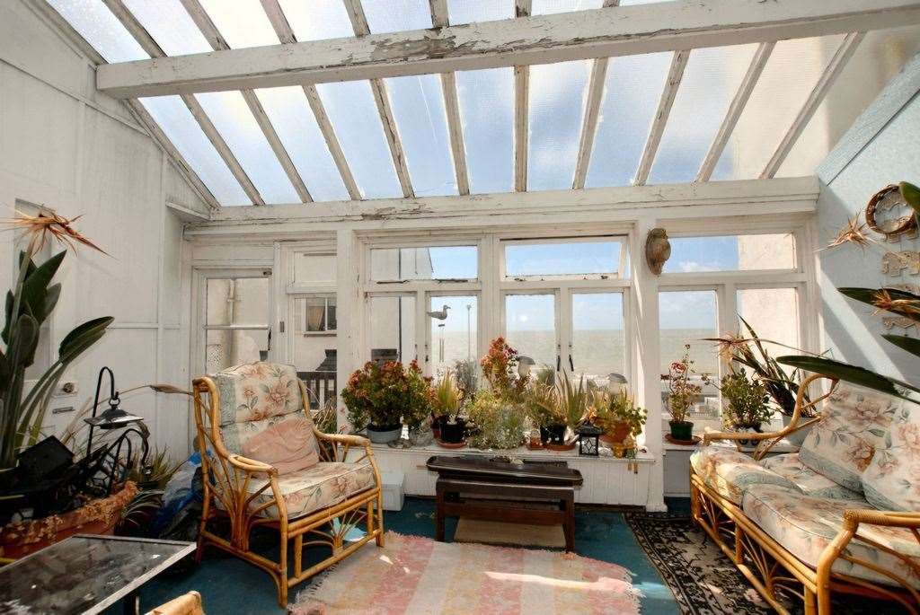 The sunny conservatory in one of the most expensive houses in Folkstone. Photo: Zoopla