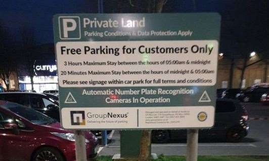 Free standing sign at the retail park