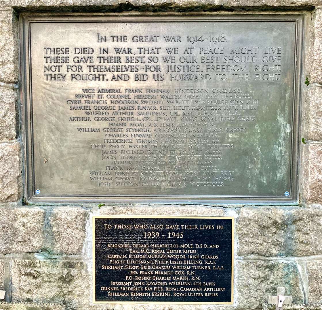 A plaque remembered the men from Worth who died in the First World War between the years of 1914-1918. A second plaque pays tribute to two village men who died in the Second World War