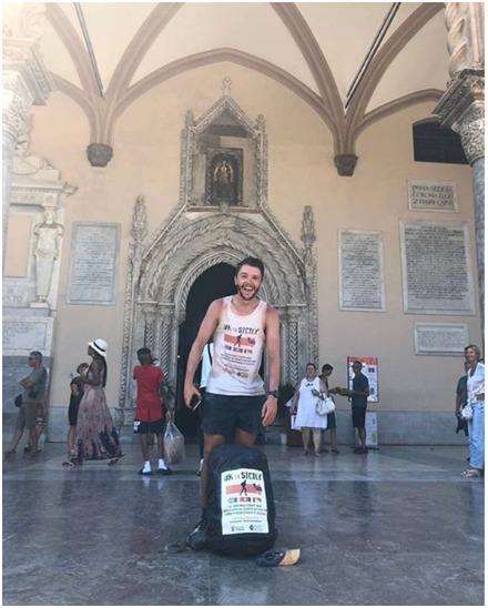 Ross arrives in Palermo at the end of his epic run