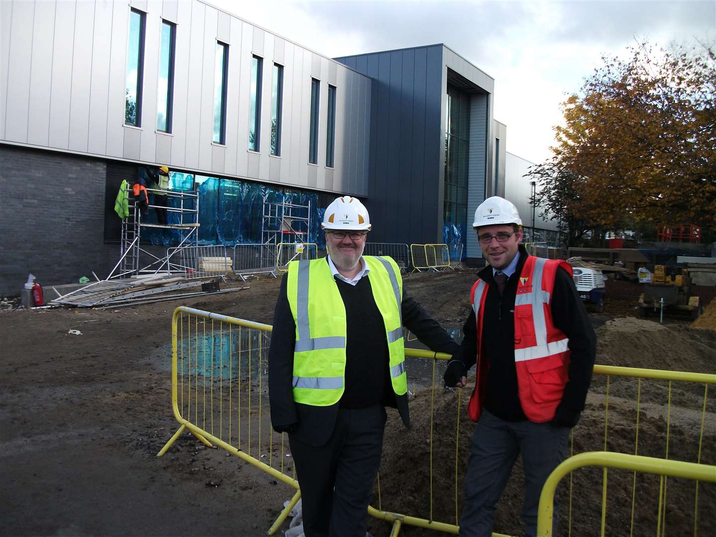 Council leader Jeremy Kite with the project's senior building manager John Charlton.