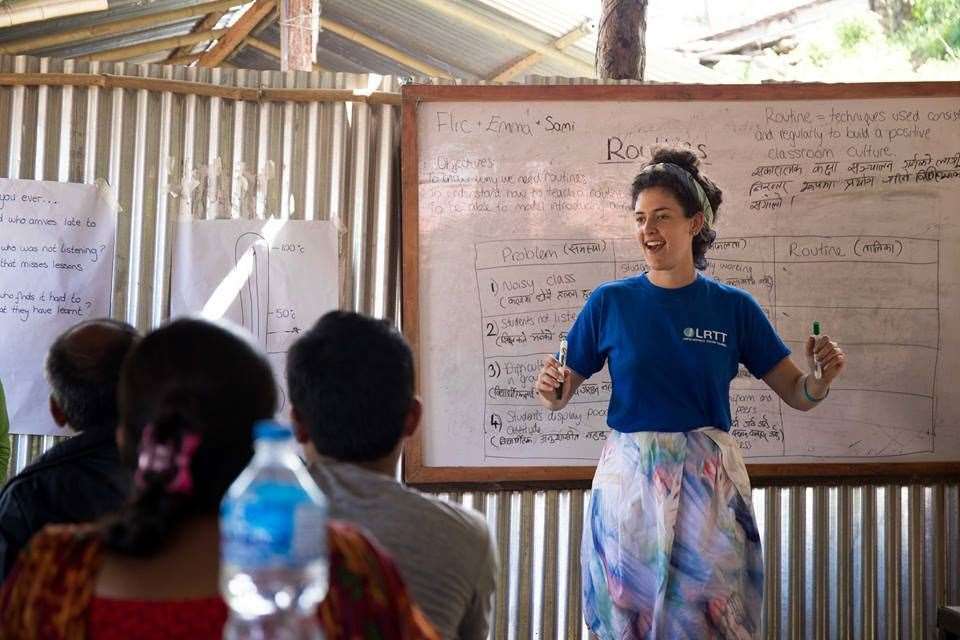 Flic Burgess leading teacher training in Nepal over a summer holiday