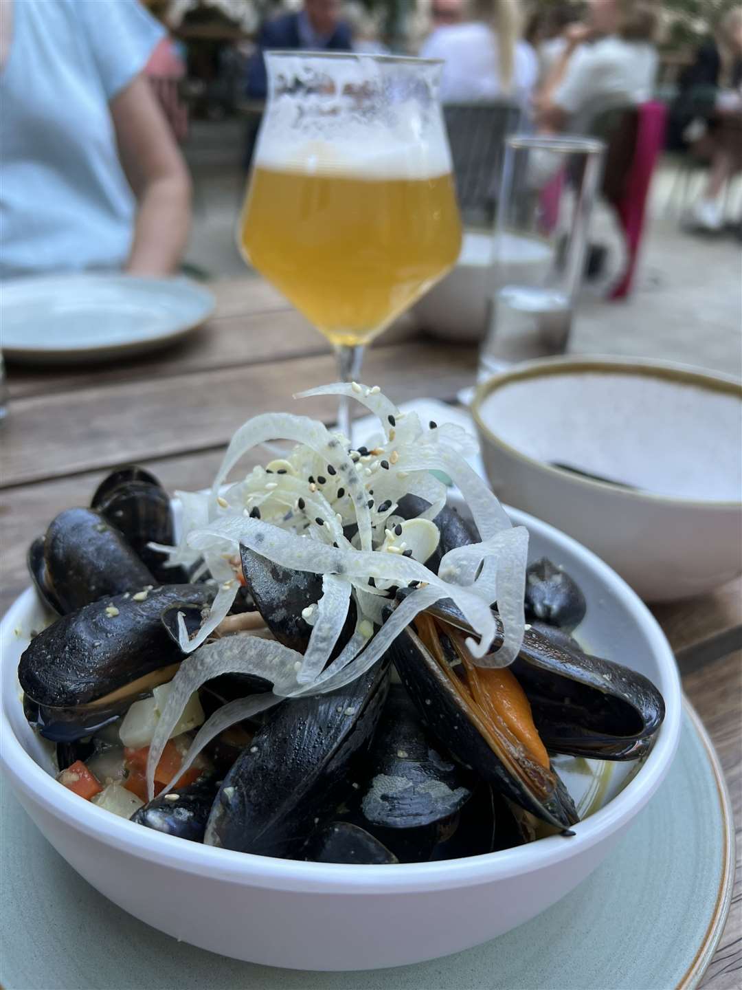 When in Belgium it would be rude not to try the mussels and frites, washed down with a beer