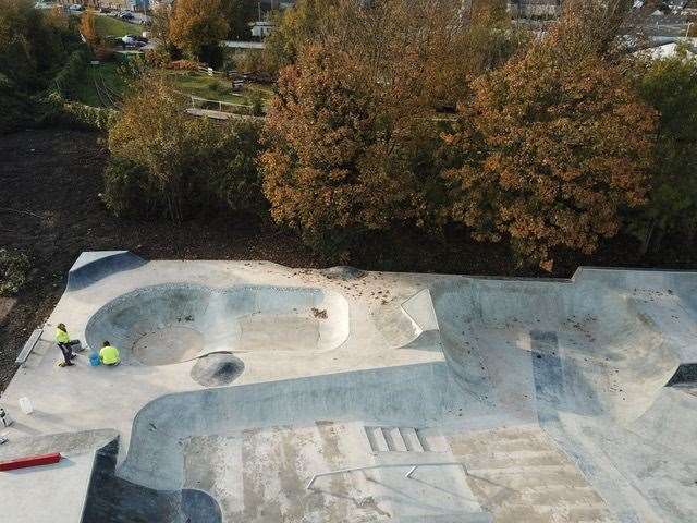 Sittingbourne's new skatepark from above