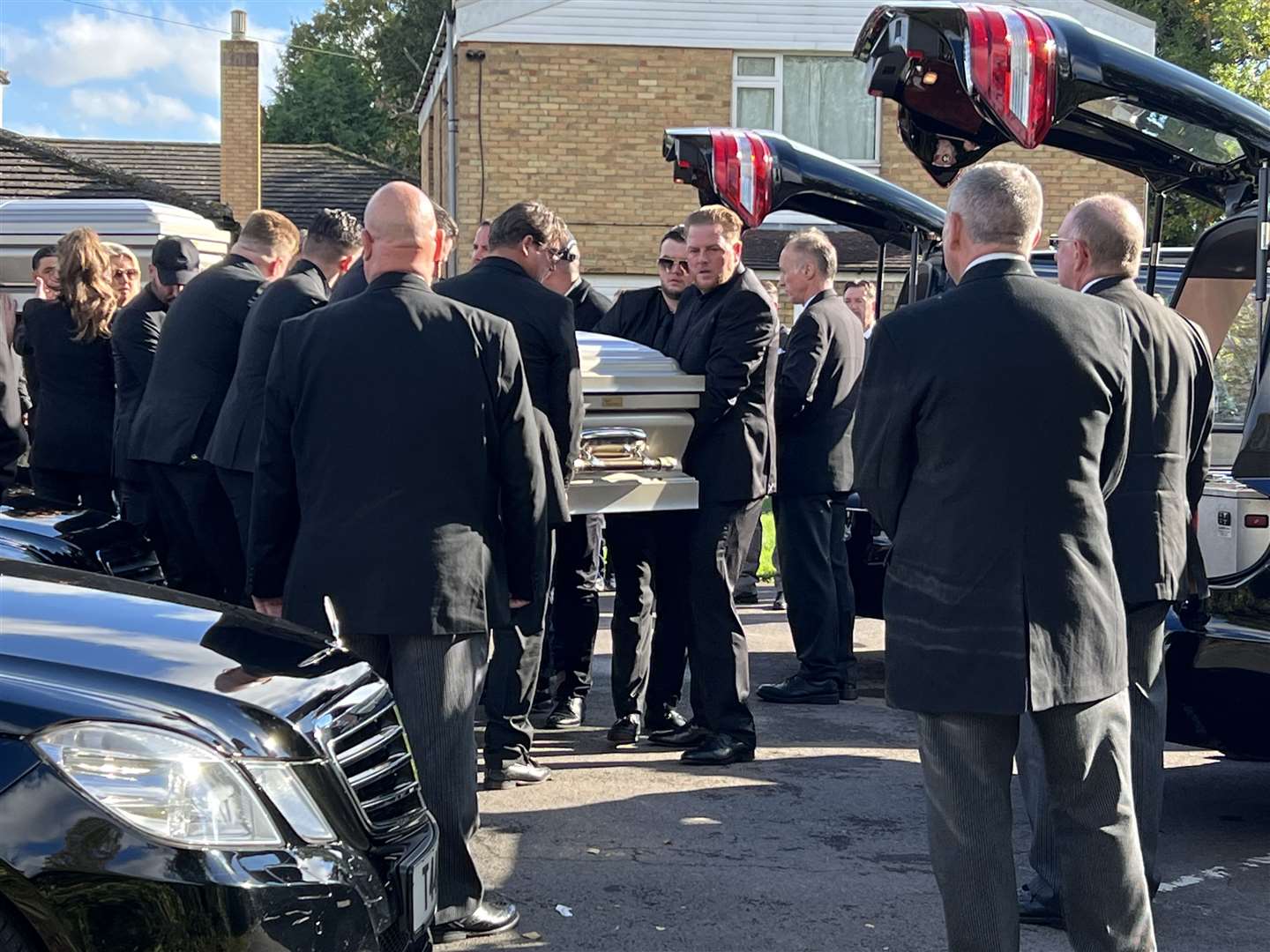 The funeral for Johnny and Johnboy Cash, who died in a car crash in Lenham Road, Headcorn