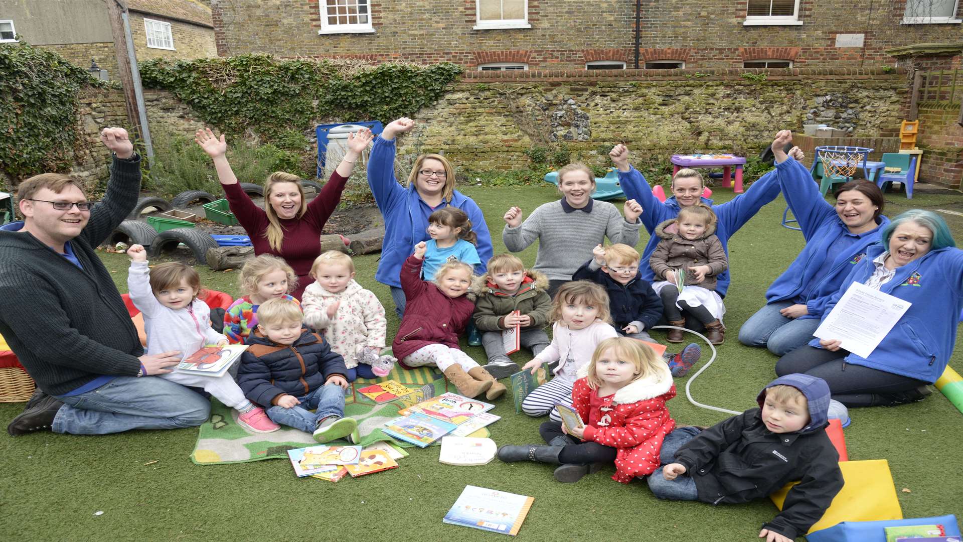 Pupils and staff at School House Nursery celebrate their Good rating