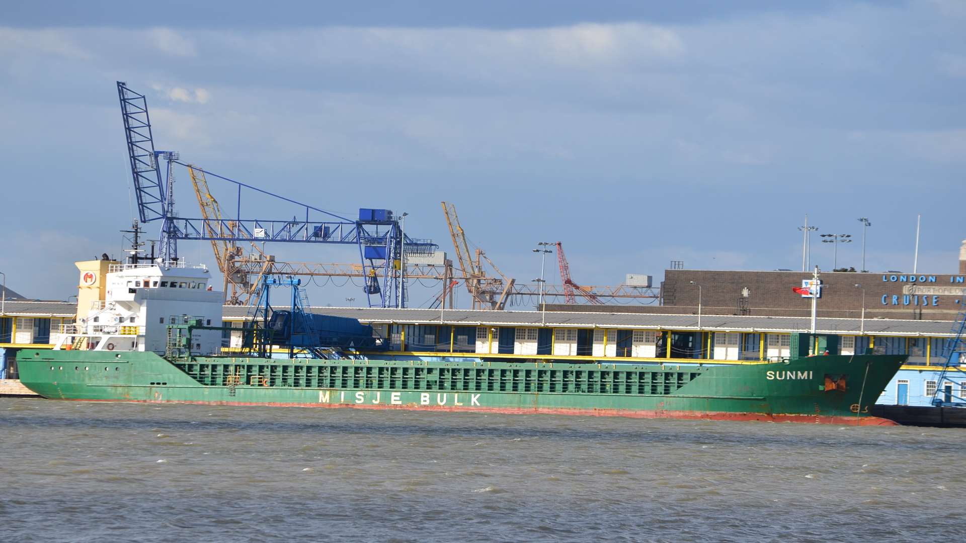 The Sunmi, moored at Tilbury opposite Gravesend, on Thursday afternoon.