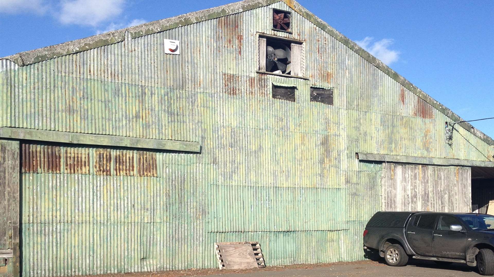 The barn in East Peckham where the cannabis factory was concealed