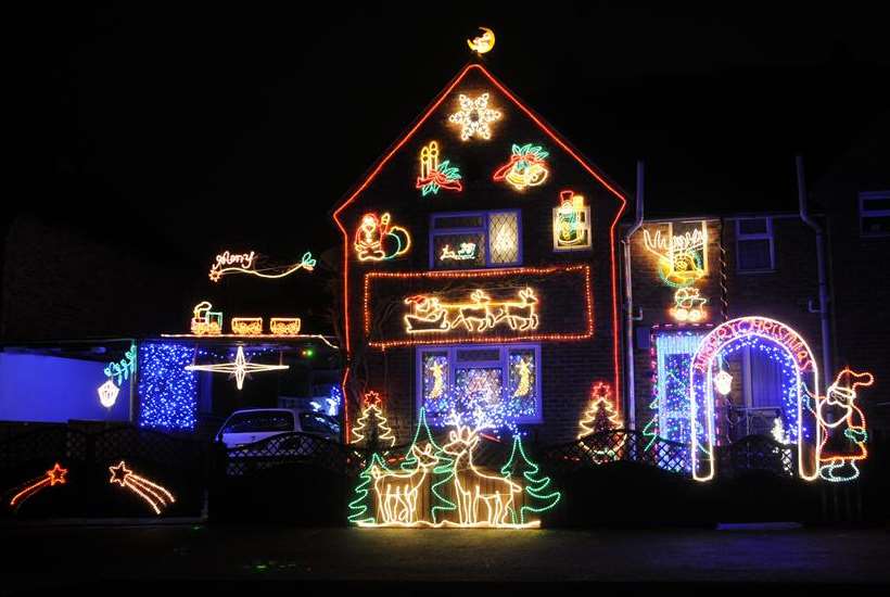 Peter Reeves' house lights up Wotton Road, Ashford