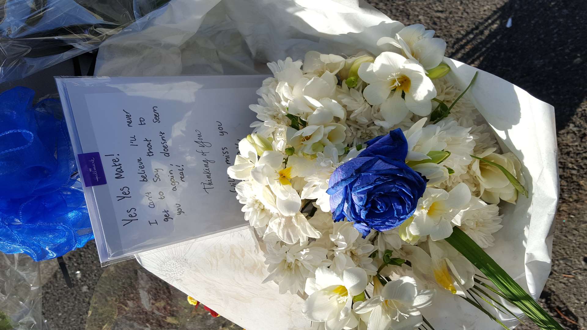 Tributes were left in both Shepherds Lane and Heather Drive