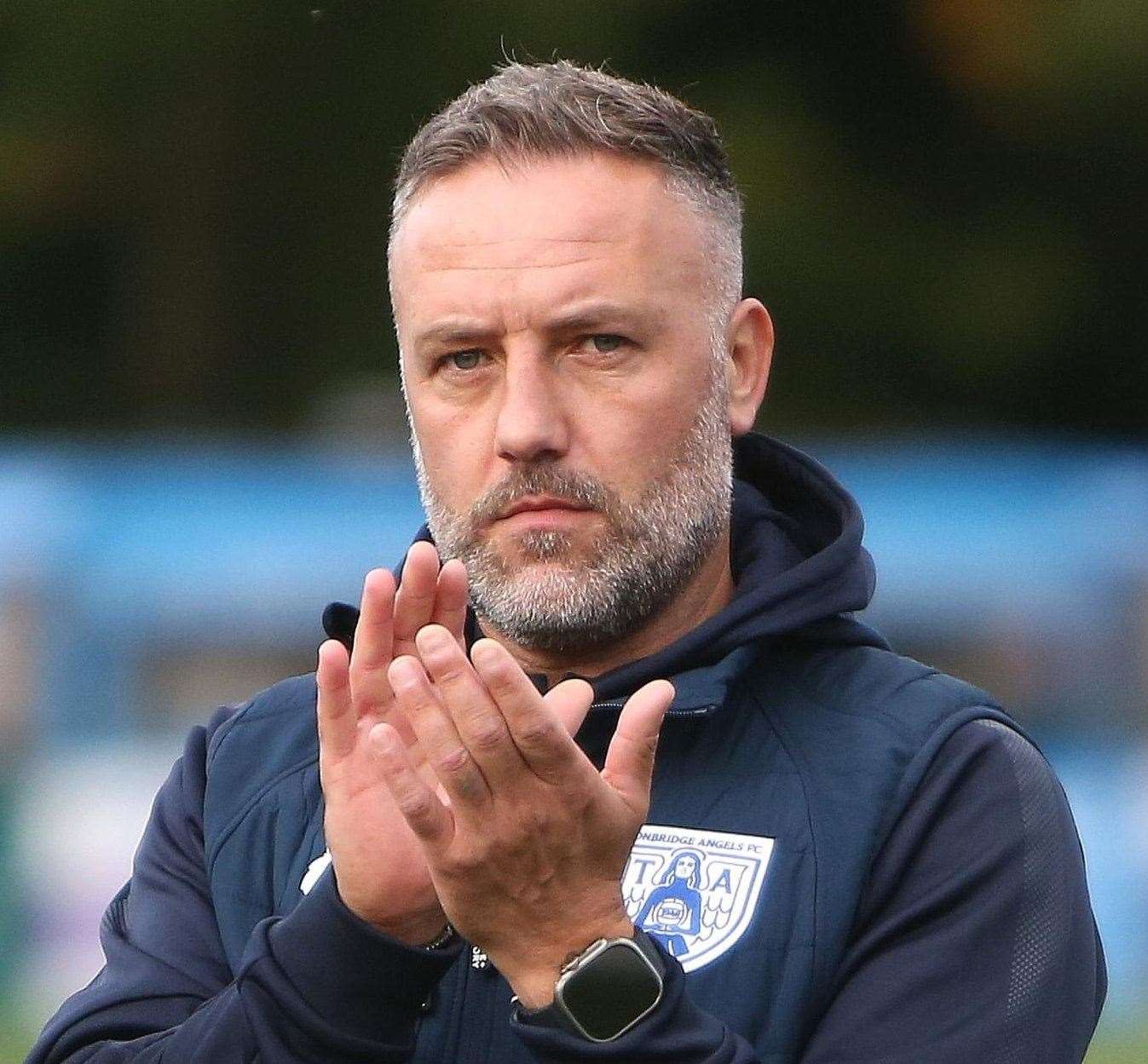 Tonbridge manager Jay Saunders – completed a derby double over Dover with a 2-1 win at Crabble on Tuesday. Picture: David Couldridge
