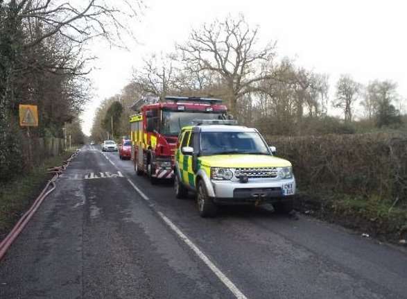 Emergency services at the scene. Picture: @SECAmbHART