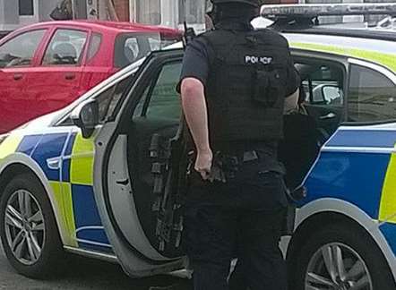 Armed police in Cliftonville. Pic: Jemal Wass