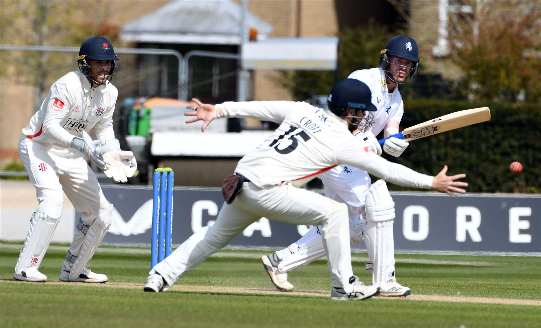 Ben Compton on his way to a third successive century in Kent colours. Picture: Barry Goodwin