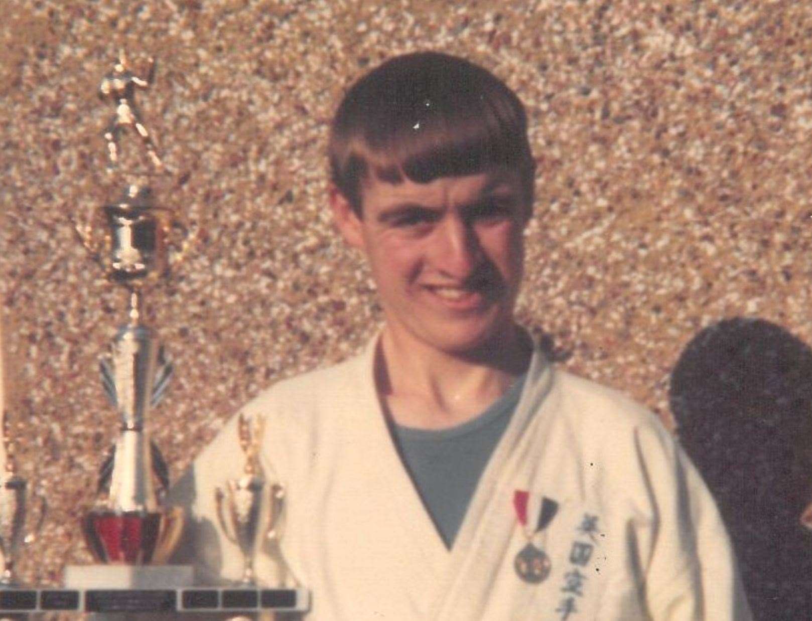Joe Ellis celebrates a national tournament win at Ashford's Stour Centre, aged 16, in 1977