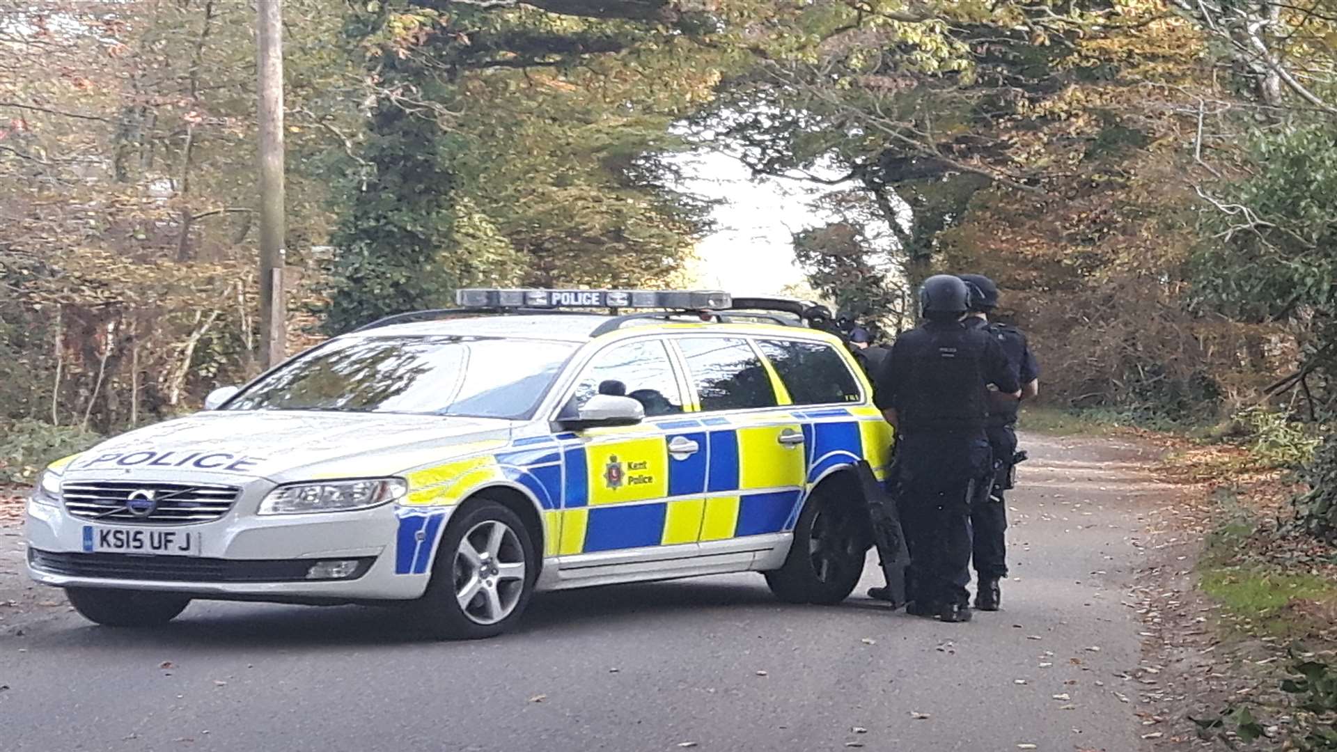 Armed police near the scene. Picture by reporter Vicky Castle