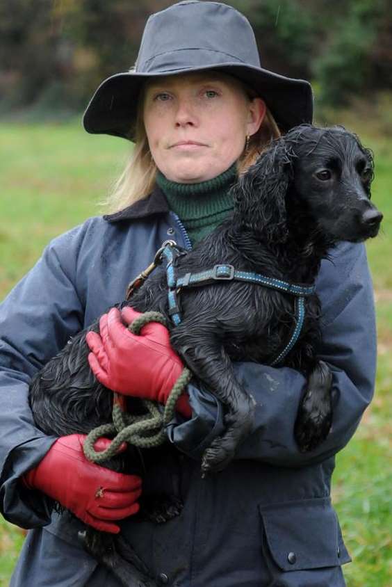 Dog attack victim Anna Robinson with her spaniel