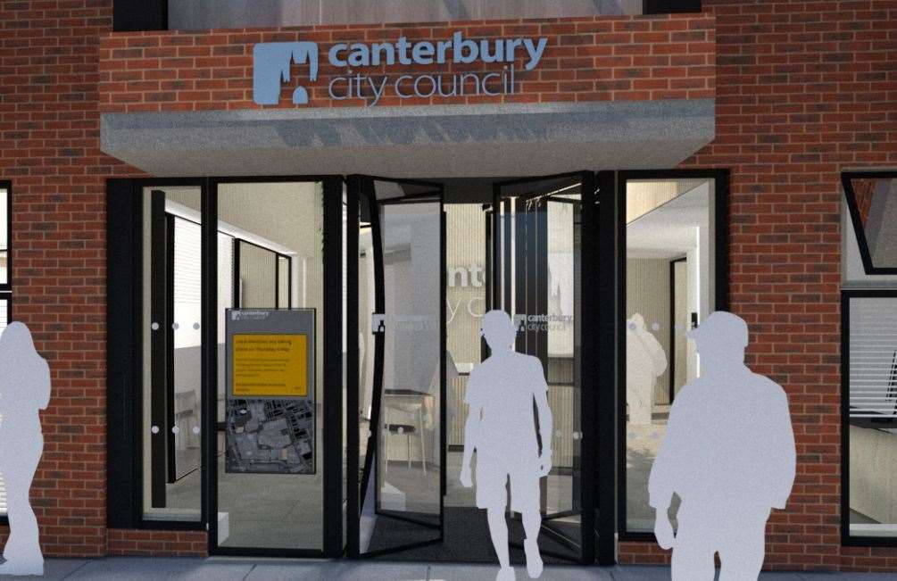 An artist’s impression of the new office entrance in Whitefriars