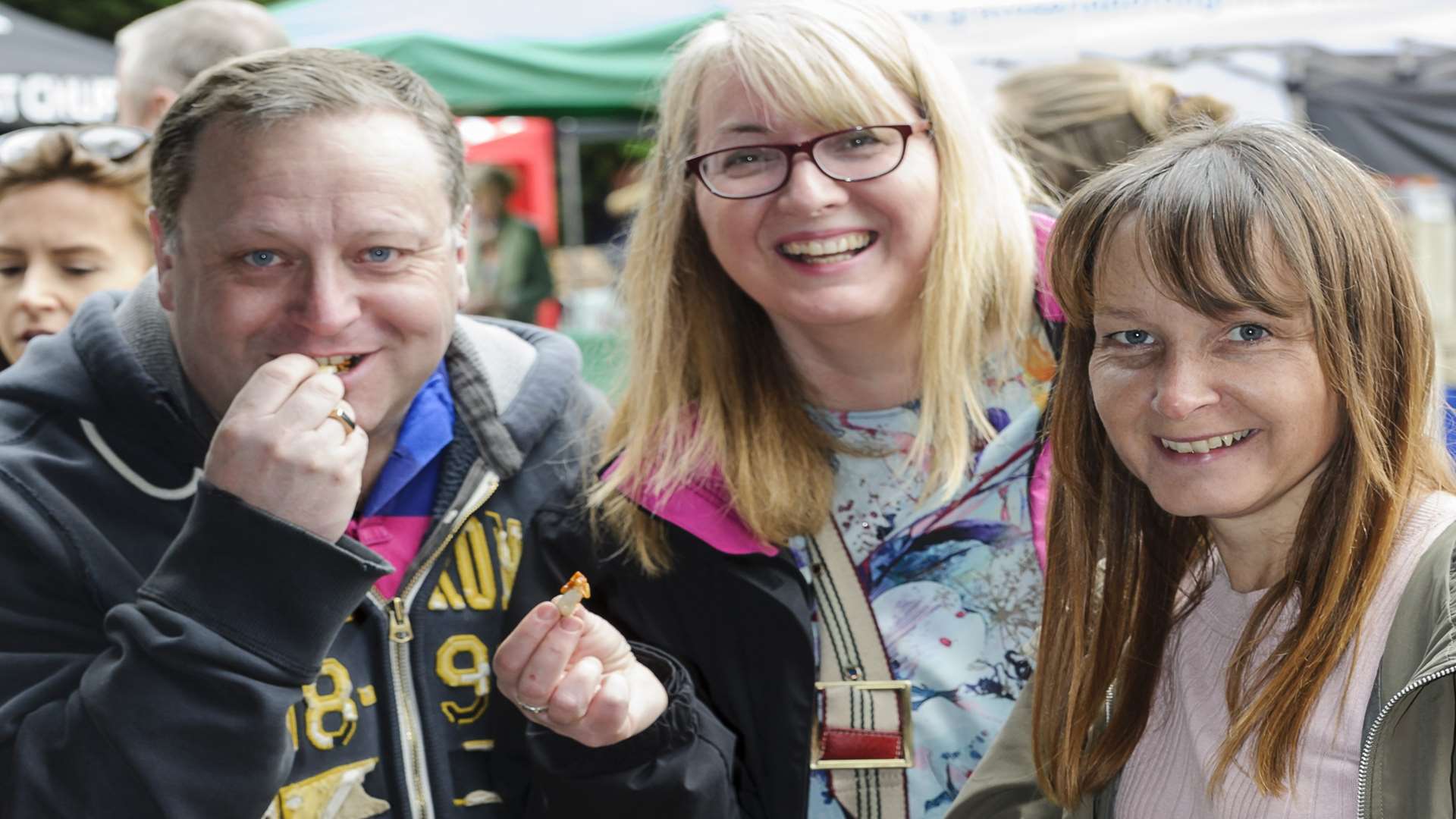 Greg Pyemont, Annette Kimber and Tracey Brocklesby taste test goods from Naked and Ready. Picture: Andy Payton