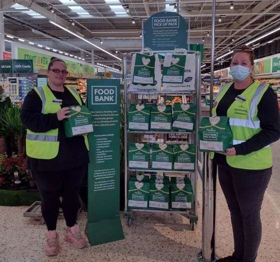 Community champions with their "pick up pack" initiative at Morrisons' Sittingbourne store