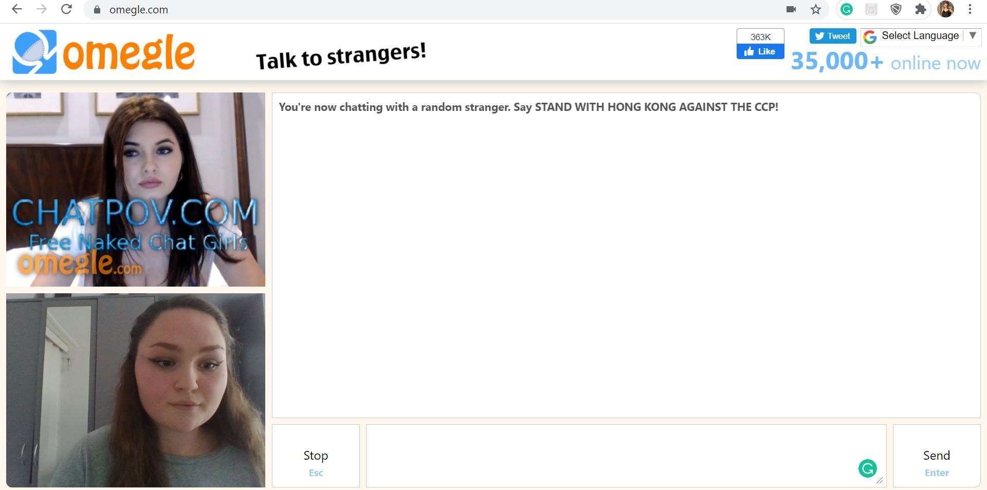 Omegle girl chat