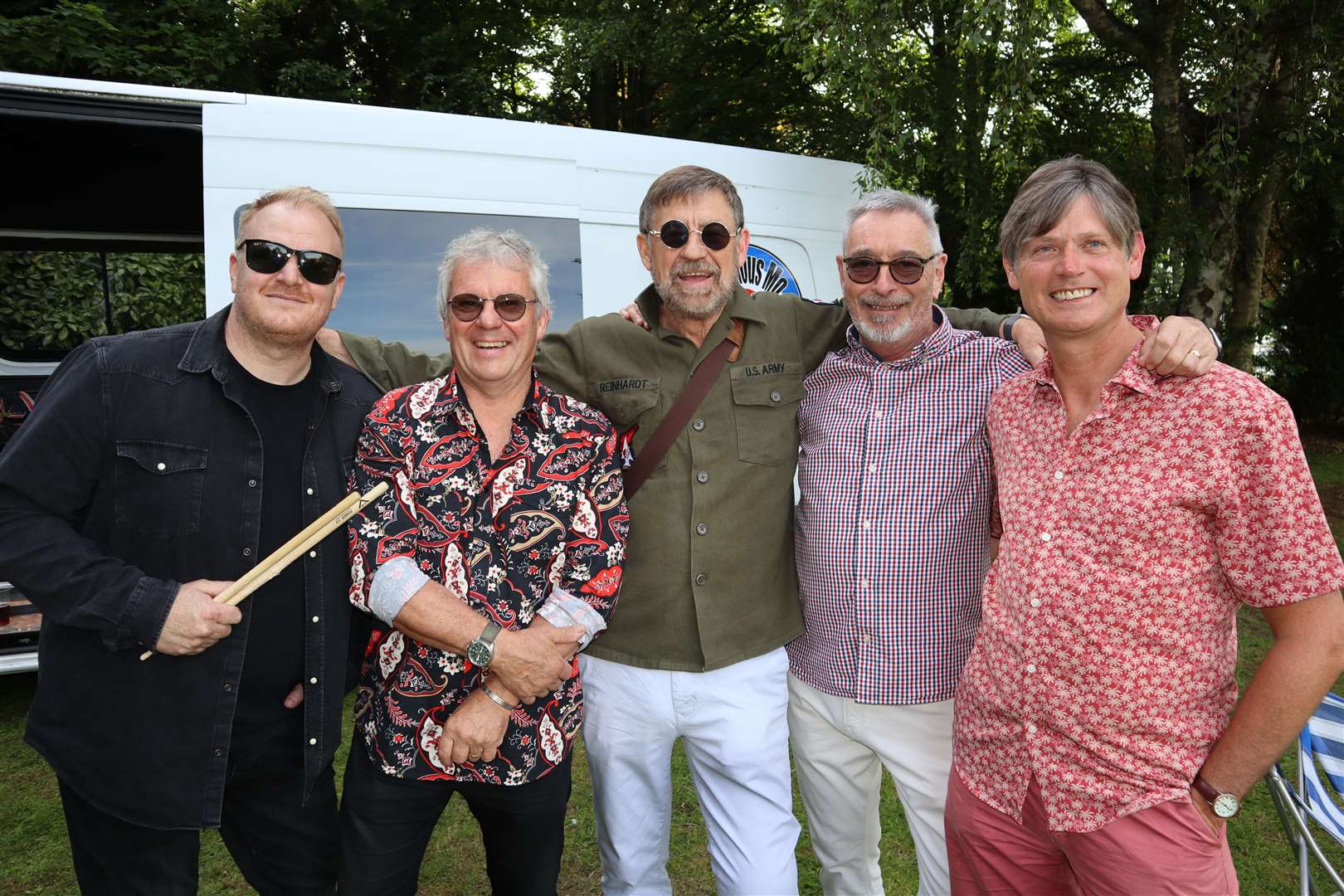 Marvellous Mo (Maurice Dunk, centre) and the Backline Ferrets at Groovy Fest 3 at the Woodstock