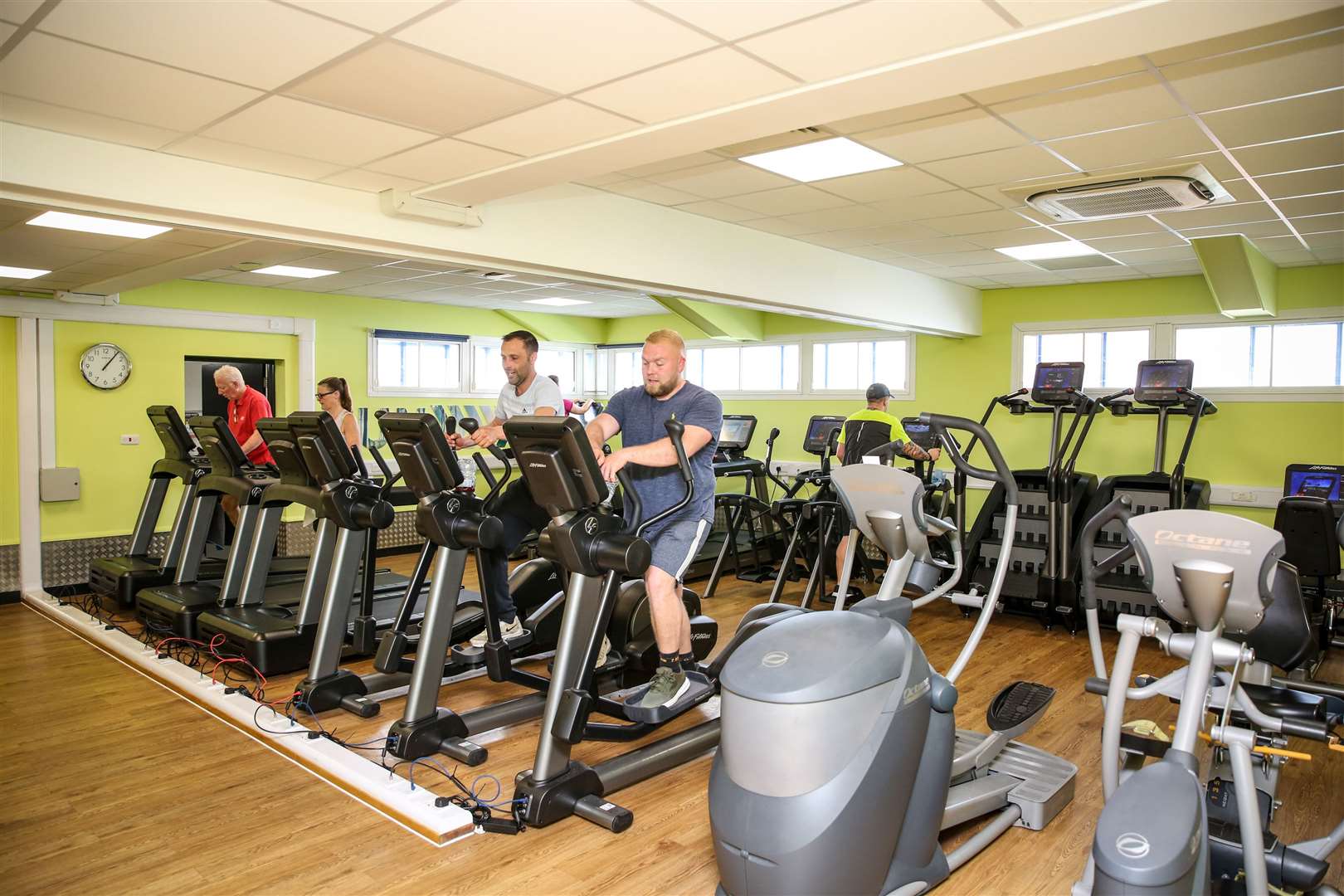 Barry Penman and Aston Grimwood in the cardio room at Sheppey Leisure Complex