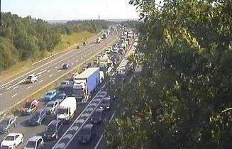 Traffic on the M25 clockwise between junctions 3 and 4. Picture: Highways England