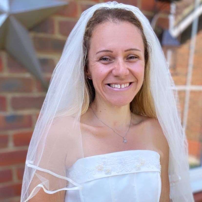 Steph Gill in her wedding dress