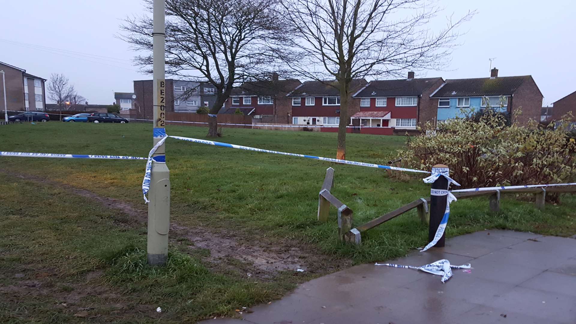The area remained taped off until midday