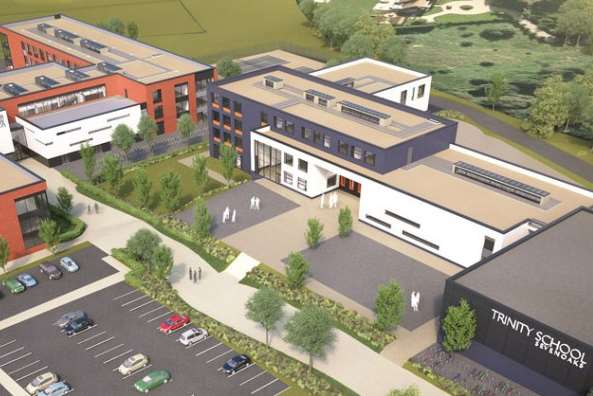 An artist's impression of what the Sevenoaks Grammar annexe and Trinity School would look like in Sevenoaks