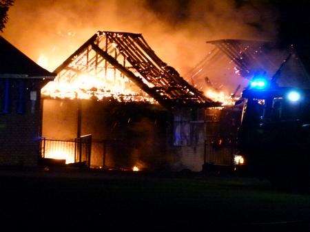 Woodlands Park cafe fire. Picture by Robin Blackwell
