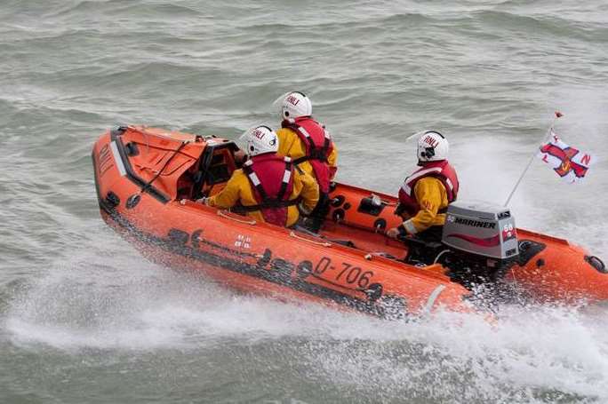 Margate's Lifeboat crew in action. Stock picture. Pic RNLI Margate