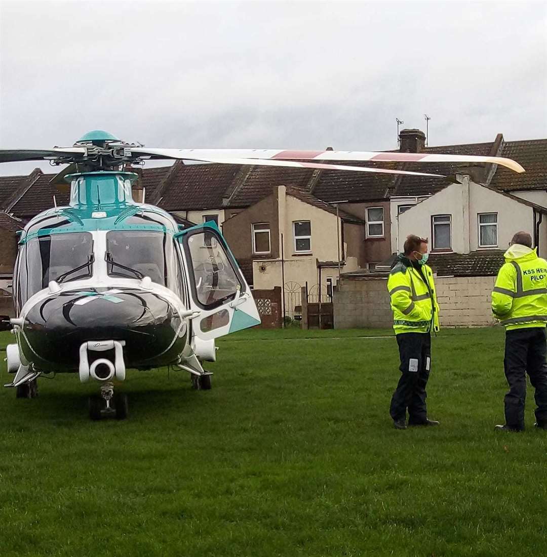 The air ambulance was spotted in Rosherville recreation ground. Photo: @confident_queen (53973590)