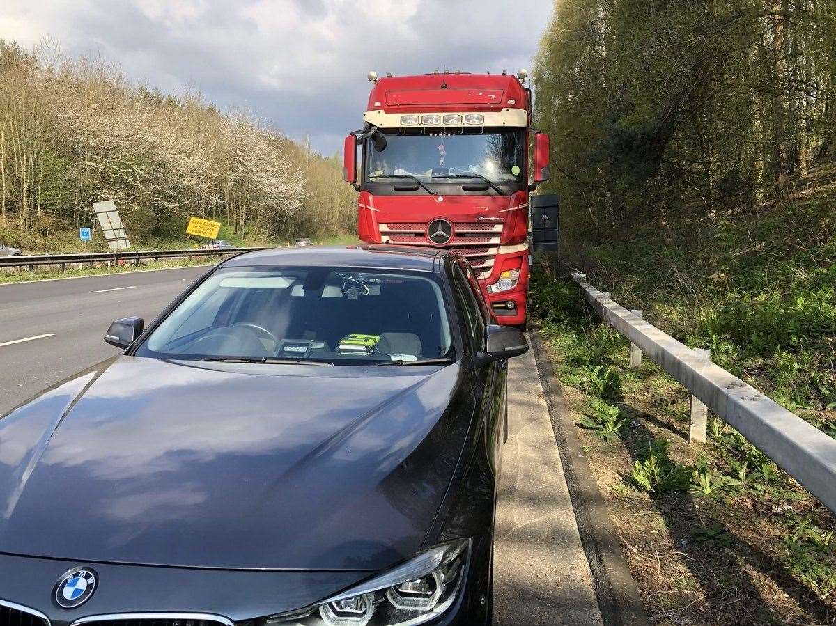This driver was pulled over for careless driving. Picture: Kent Police RPU