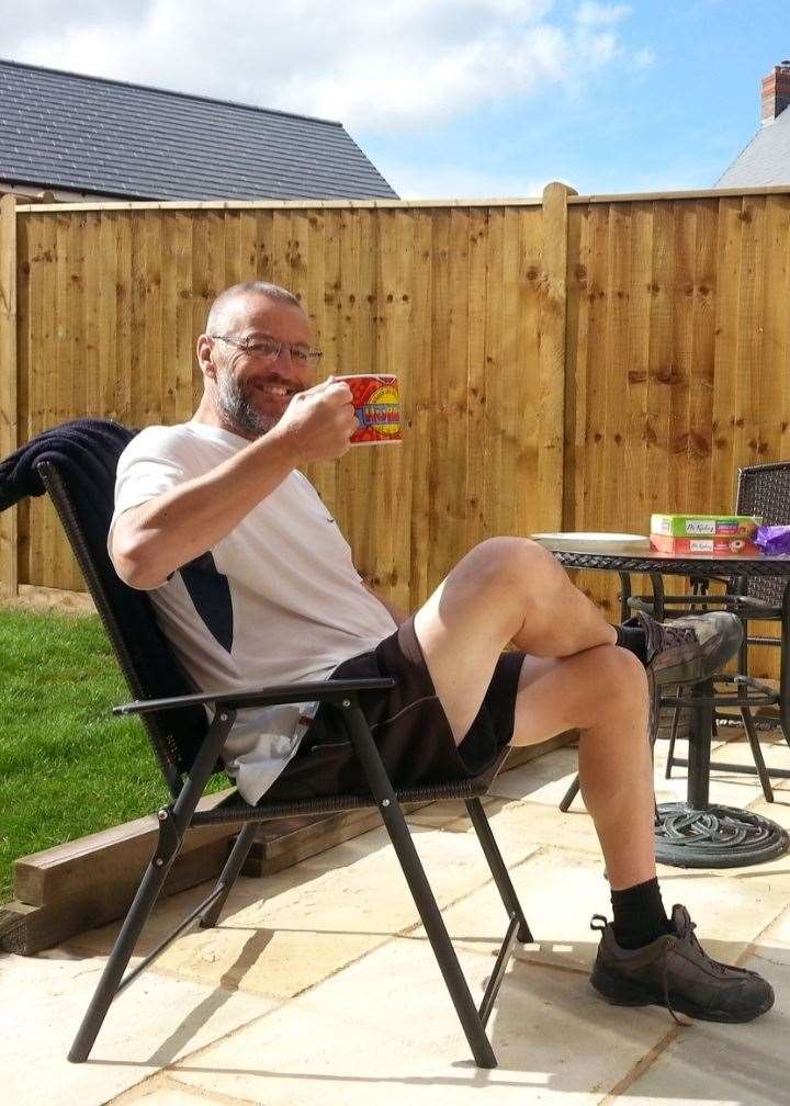 Paul was happiest with a cup of tea in hand