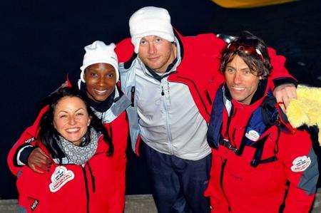 John Bishop, Freddie Flintoff, Davina McCall and Denise Lewis arrive at Dover after their Channel row. Picture: Phil Houghton Photography