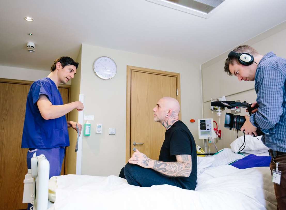 Consultant, Marc Pacifico, speaks to Mr Ibbittson at the Tunbridge Wells hospital. Picture: Parkershots Ltd