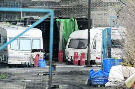 The Rochester yard where the travellers are camped