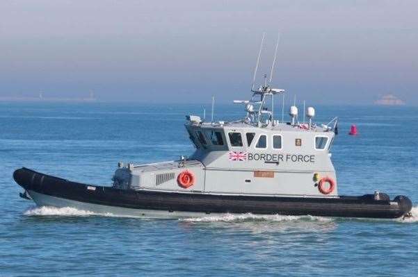 A Border Force cutter intercepts a suspected migrant boat. Stock picture