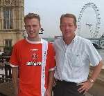 Manager Alan Curbishley and new signing Dennis Rommedahl at the launch. Picture: MATT WALKER