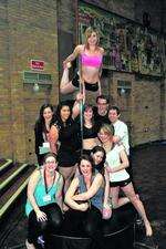 Pole dancers at the University of Kent