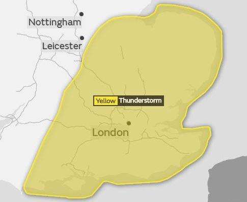 Met Office experts have issued a yellow weather warning for Friday. Picture: Met Office (3148799)