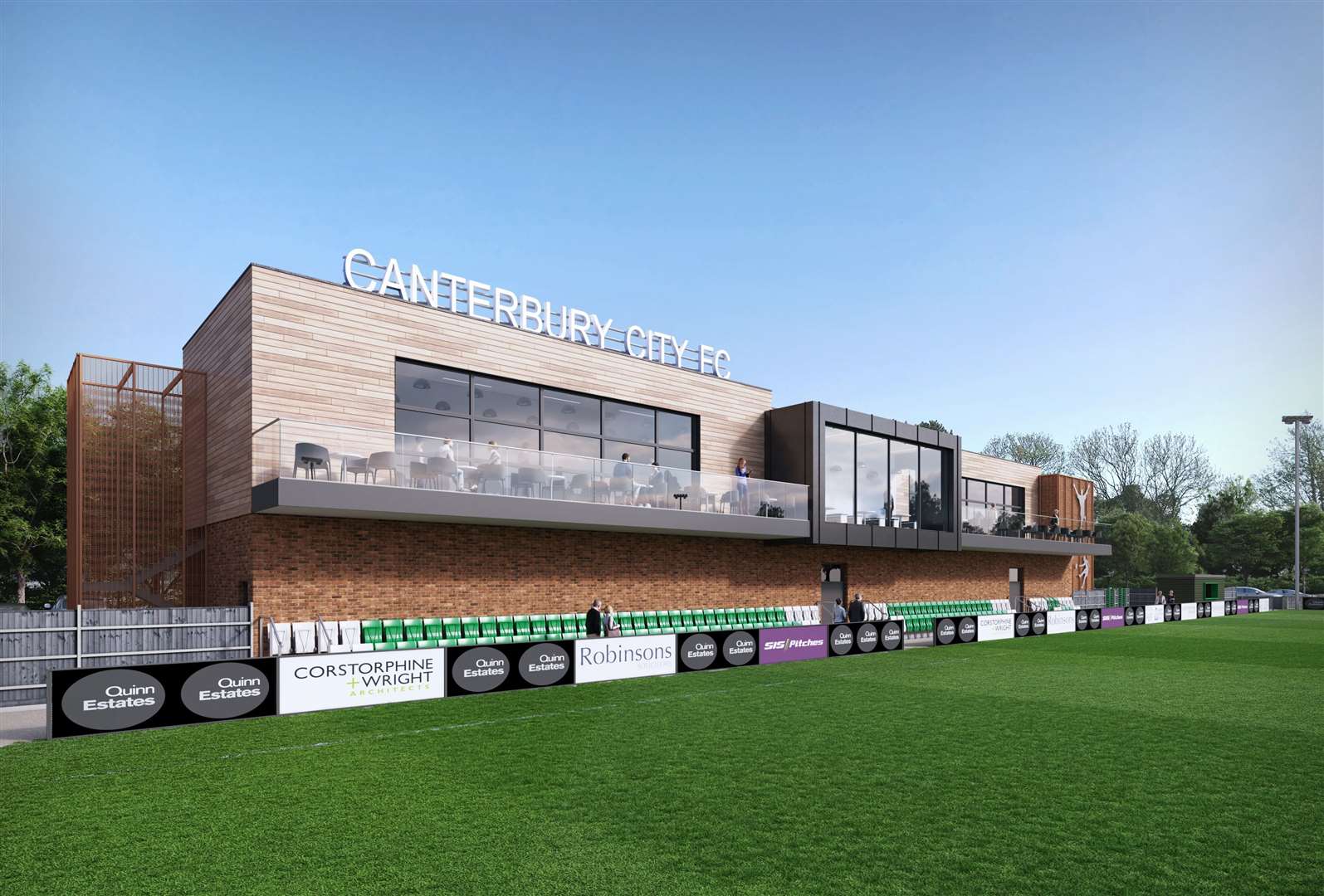 CGI of Canterbury City Football Club's proposed new stadium at Highland Court Farm - but the plans were thrown out by the local authority. Picture: Quinn Estates