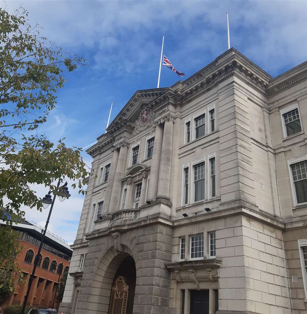 The flag at County Hall flies at half-mast for the Queen (59205522)