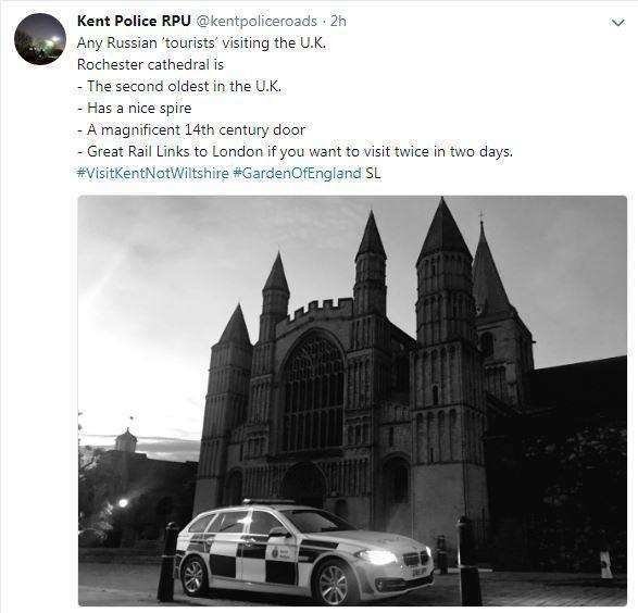 Kent Police's RPU twitter account has been doing its bit for tourism in Rochester (4171222)