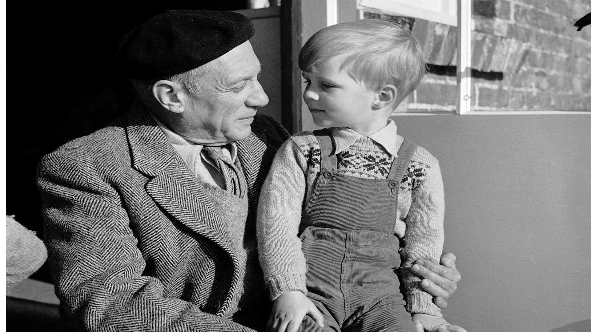 Pablo Picasso, pictured with young friend, Antony Penrose, in 1950
